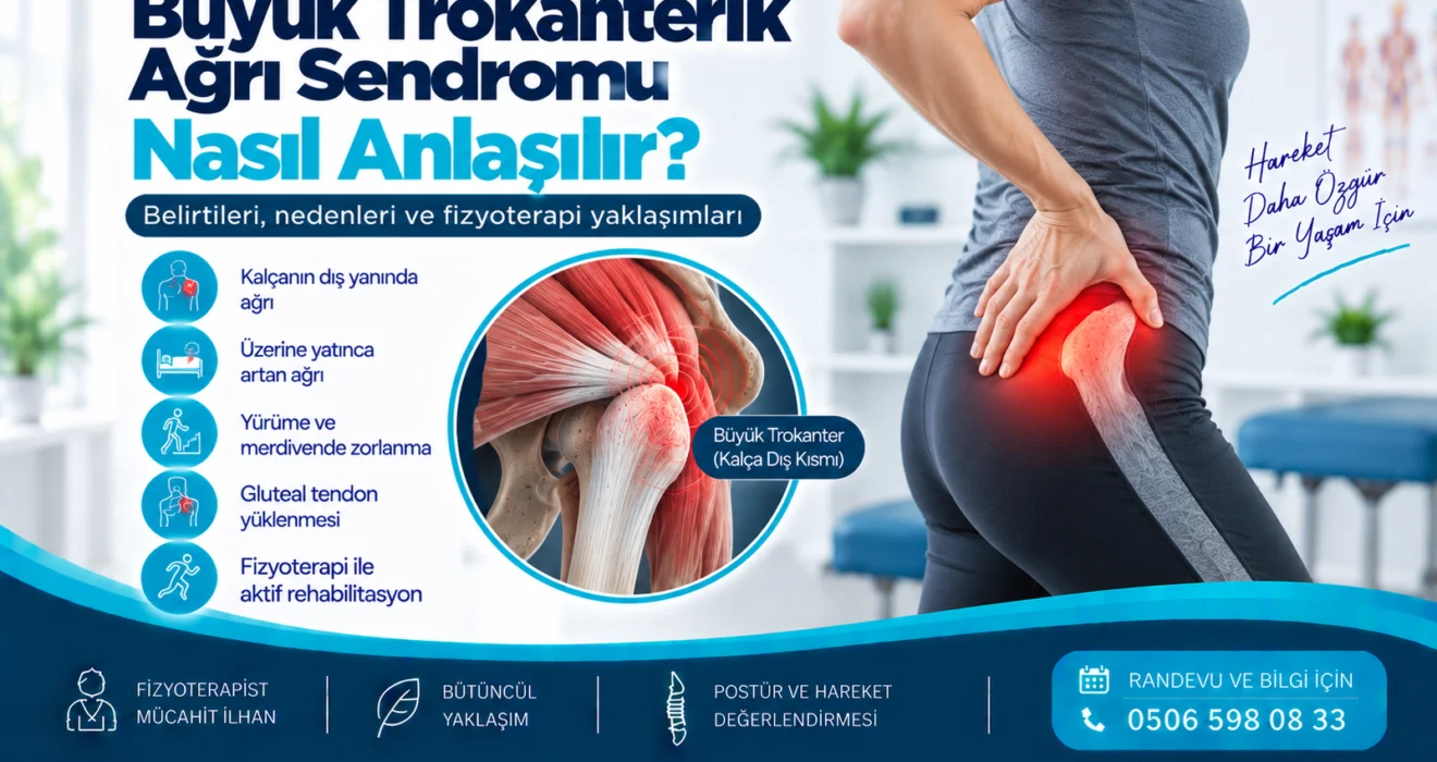 Büyük Trokanterik Ağrı Sendromu Nasıl Anlaşılır? için anatomik ve fizyoterapi odaklı kapak görseli