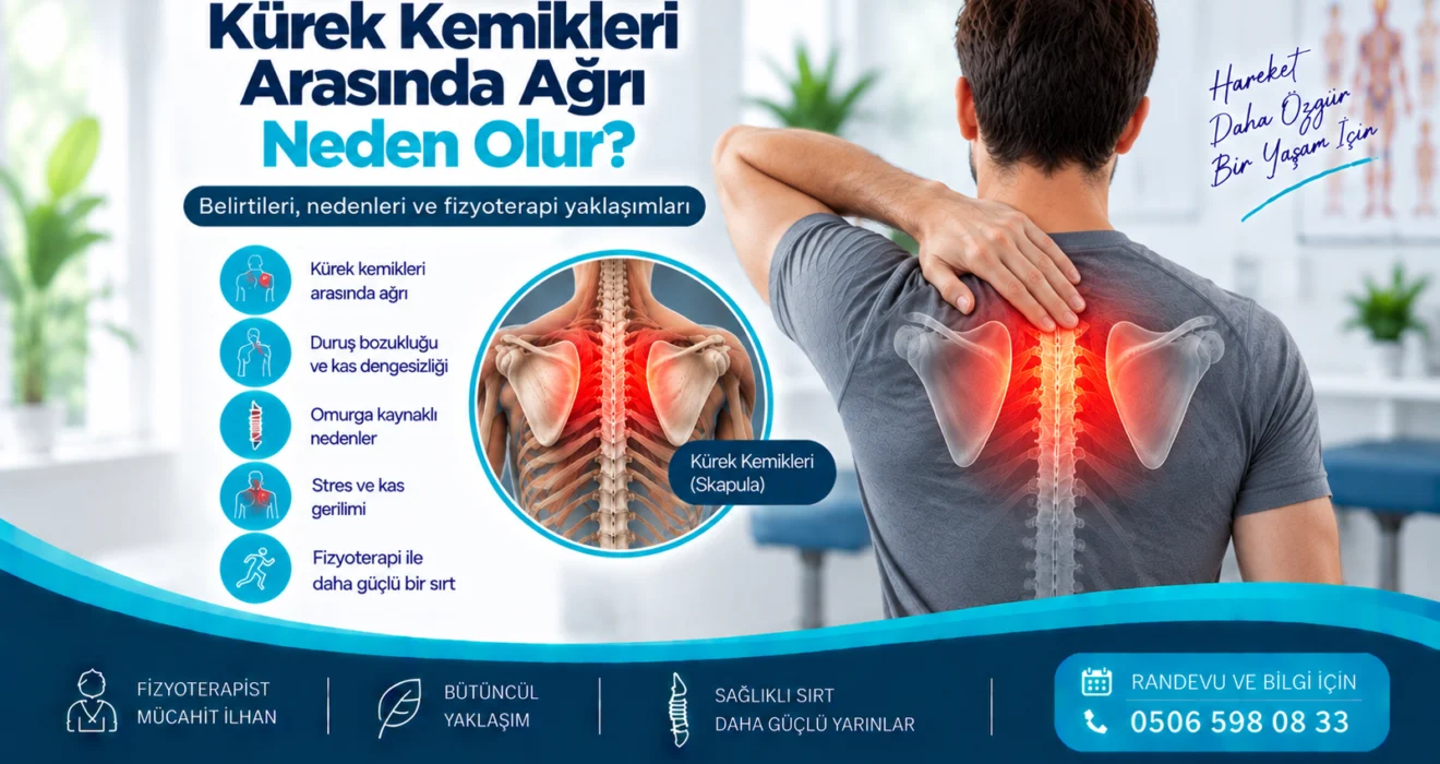 Kürek Kemikleri Arasında Ağrı Neden Olur? için anatomik görsel ve fizyoterapi değerlendirmesi