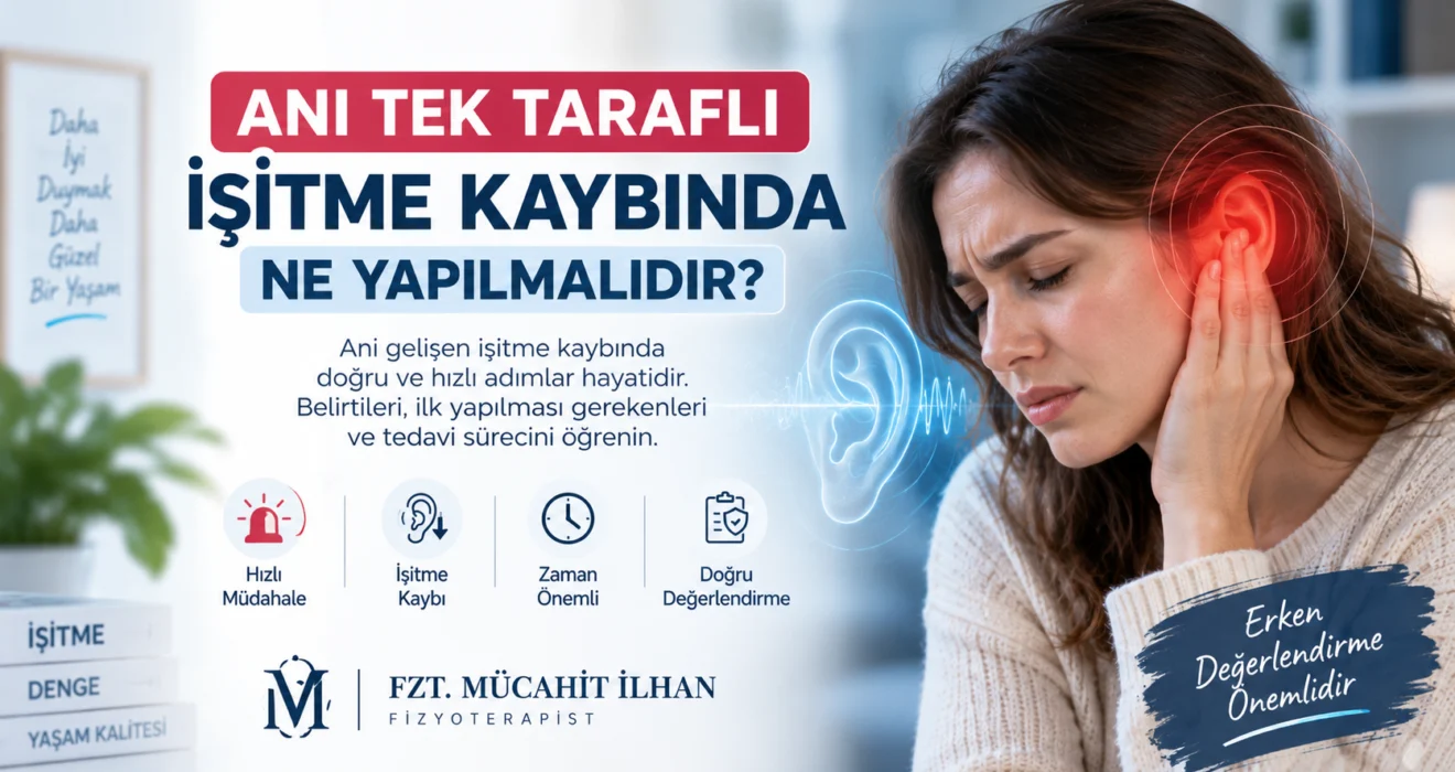 Ani işitme kaybında ne yapılmalı konulu bilgilendirme görseli