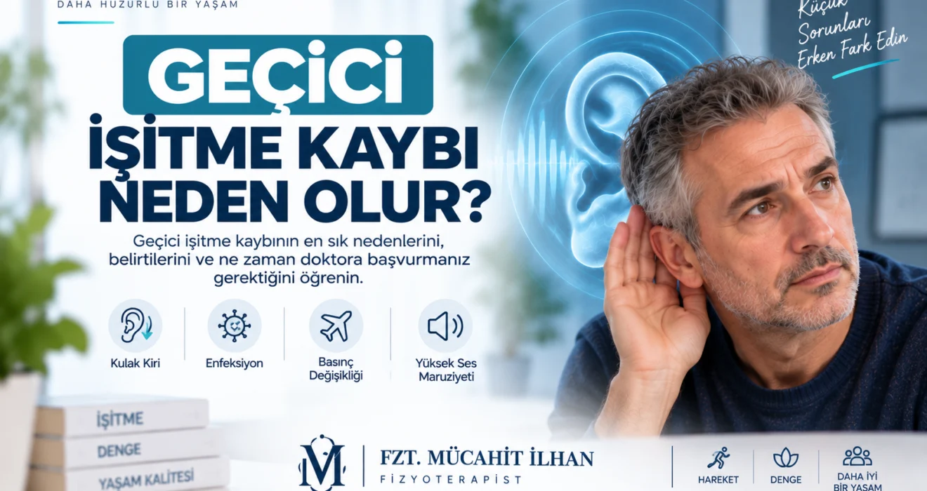Geçici işitme kaybı nedenleri konulu bilgilendirme görseli