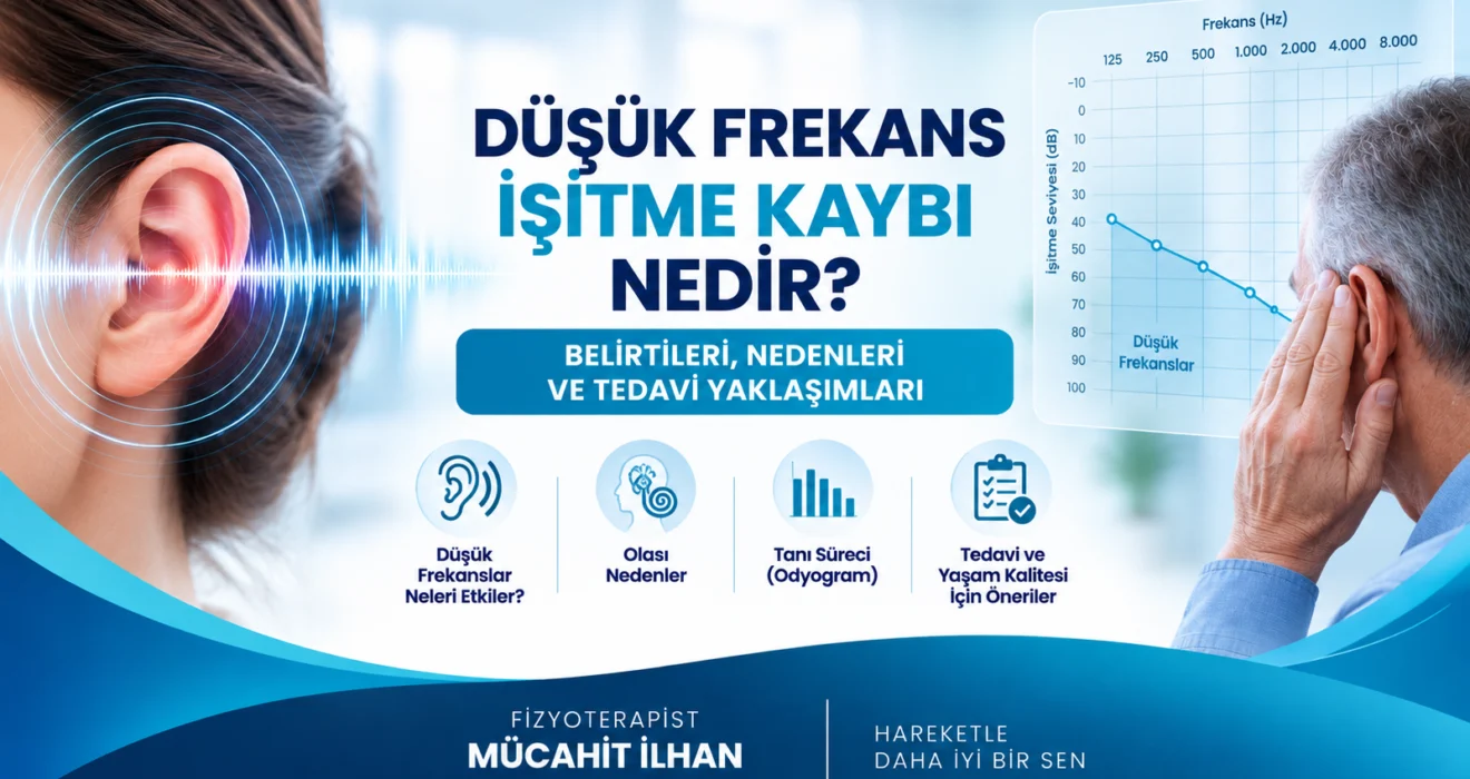 Düşük frekans işitme kaybı odyogram ve iç kulak görseli