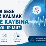 Yüksek ses ve işitme kaybı riskini anlatan görsel