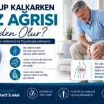 Oturup kalkarken diz ağrısı yaşayan kişide diz kapağı çevresi yüklenmesini gösteren fizyoterapi görseli