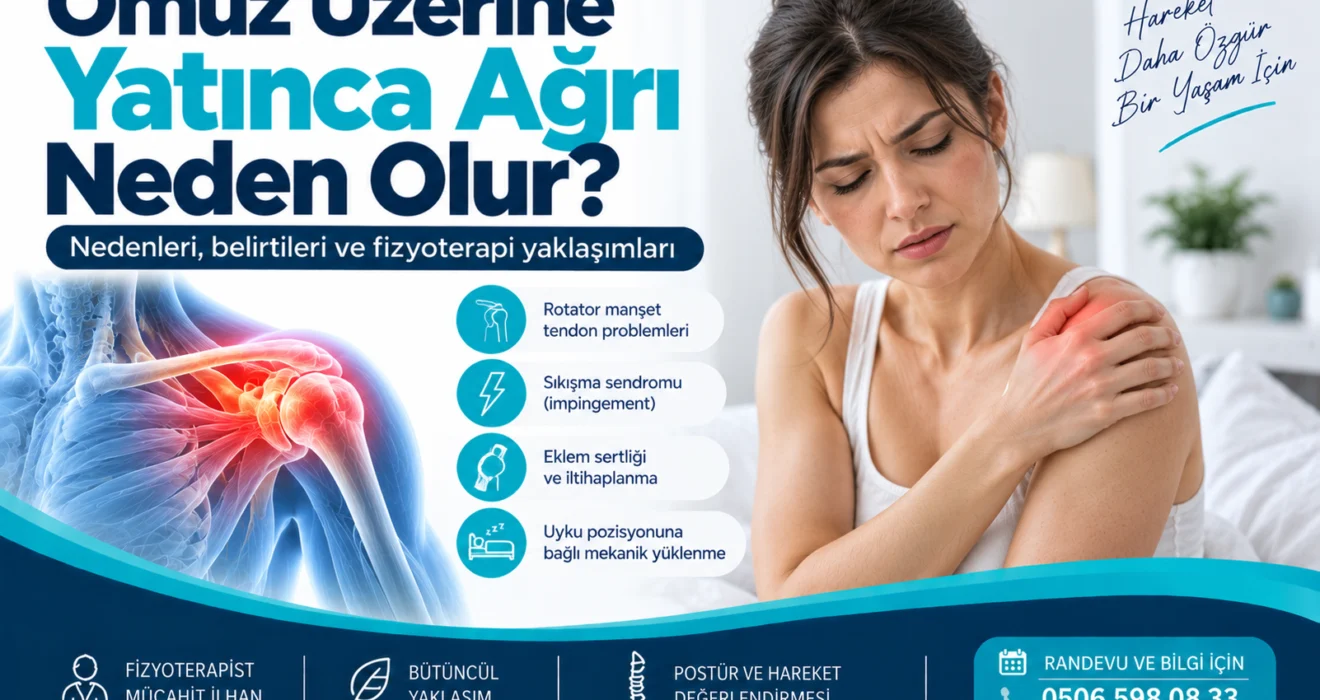 Omuz Üzerine Yatınca Ağrı Neden Olur? fizyoterapi değerlendirmesi ve anatomik bölge görseli